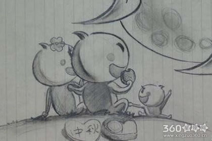 欣赏下最具温情的中秋节简笔画