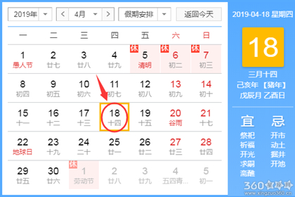 黄道吉日查询 2019年4月18日黄历