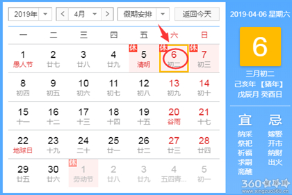 黄道吉日查询 2019年4月6日黄历