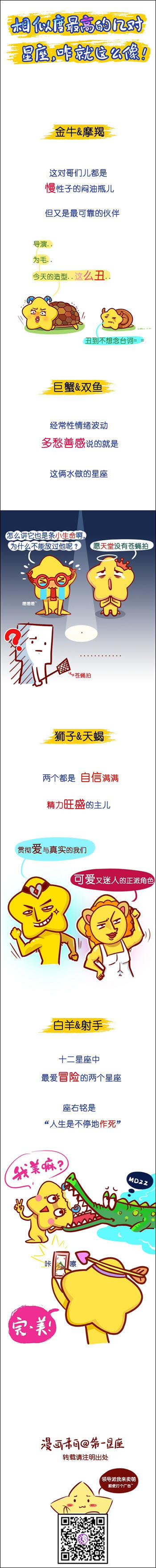 相似度最高的几对星座，咋就这么像